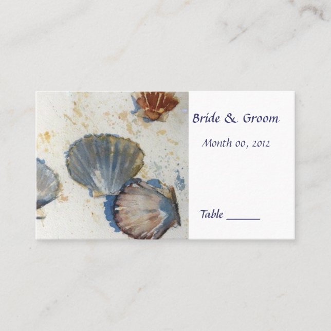 Carte De Placement Plage Sea Shells Table Place Card (Devant)
