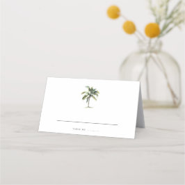 Carte De Placement Plage tropicale minimaliste de palmiers