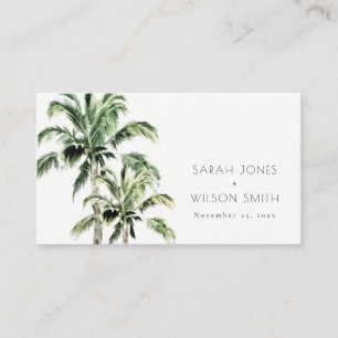 Carte De Placement Plage tropicale Palm Trees Aquarelle Mariage place