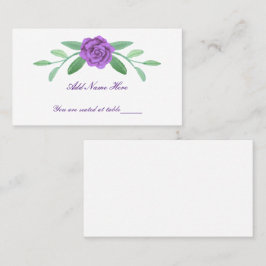 Carte De Placement Plante Flore violet Feuillage Table Place Card
