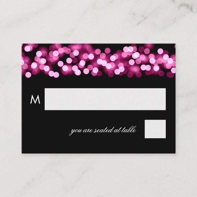 Carte De Placement Plaques mariages rose Hollywood Glam (Devant)