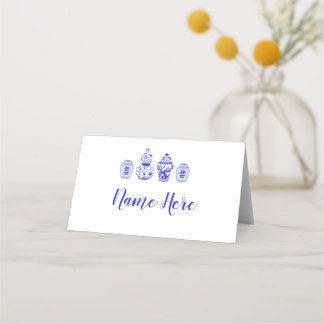 Carte De Placement Plaques pliables personnalisables ginger jar bleu