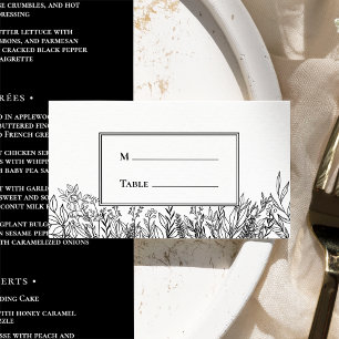 Carte De Placement Plat Mariage blanc et noir