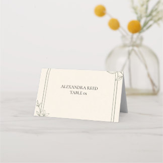 Carte de placement pliée en grand caractère Olive