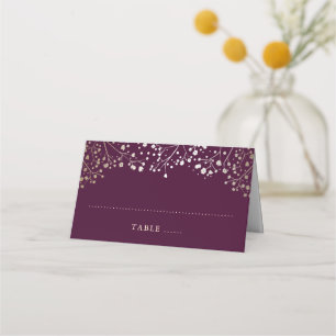 Carte De Placement Plum respiratoire et Mariage d'or pour bébé