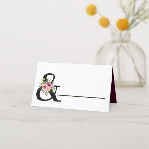 Carte De Placement Plum rose et noir d'espere florale moderne
