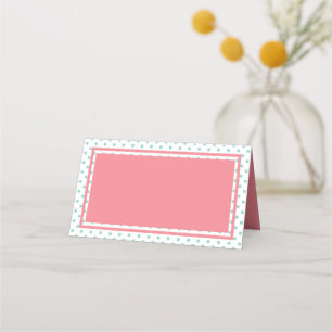 Carte De Placement Pointe rose et bleu Polka