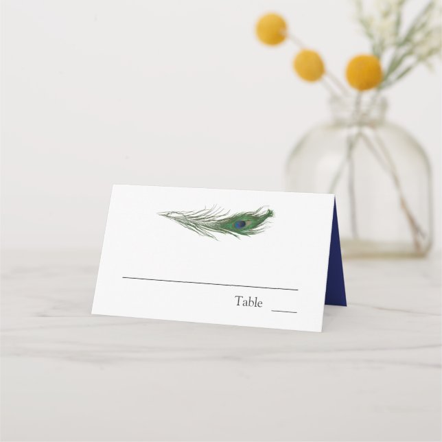 Carte De Placement Pois en plume de paon | MARIAGE (Devant)