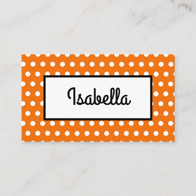 Carte De Placement Polka blanc et orange, Thanksgiving (Devant)