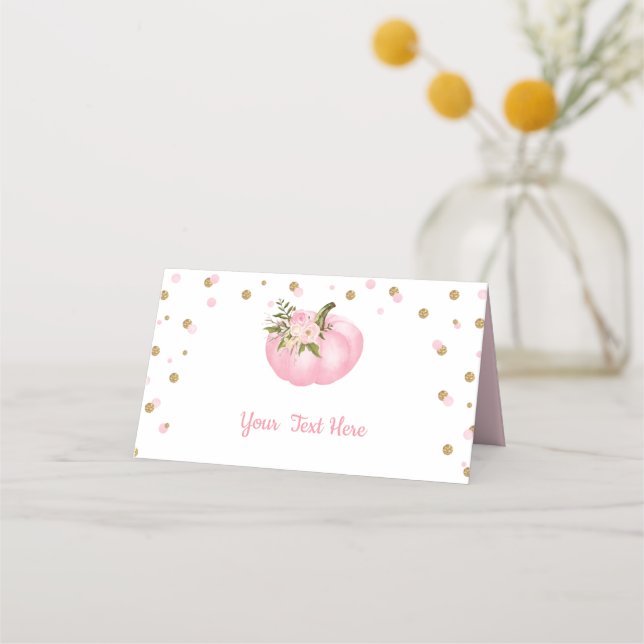 Carte De Placement Premier citrouille 1er anniversaire Baby shower ro (Devant)