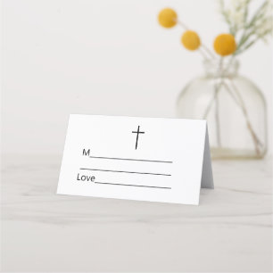 Carte De Placement Première communion sacrée catholique simple QR min