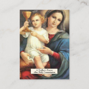 Carte De Placement Prière à Sainte Monique Vierge Marie Jésus Communi