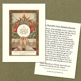 CARTE DE PLACEMENT PRIÈRE POUR LES SEMINAIRES CATHOLIQUES RELIGIEUX