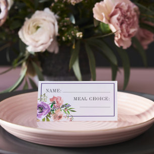Carte De Placement Printemps fleuris Purple Pêche Mariage choix de re
