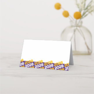 Carte De Placement Purple & Gold Année d'obtention du diplôme Pliage 