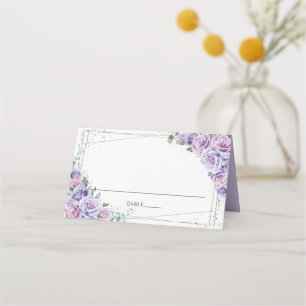 Carte De Placement Purple Lilac Mariage Floral Fête des mariées Quinc