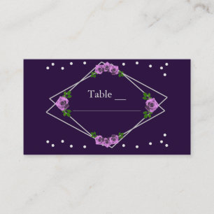 Carte De Placement Purple Rose Silver Géométrique Sweet 16