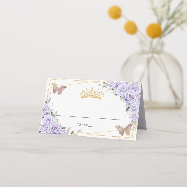 Carte De Placement Quinceañera 16e anniversaire Fleur de lilas violet (Devant)