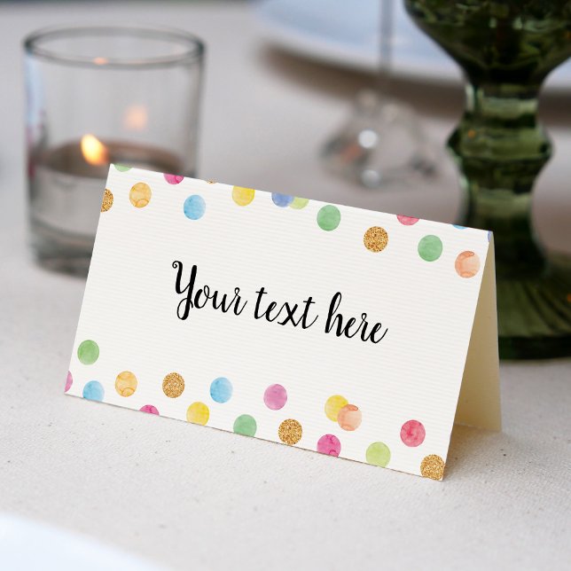 Carte De Placement Rainbow Spot Pastel Place Card Anniversaire (Créateur téléchargé)