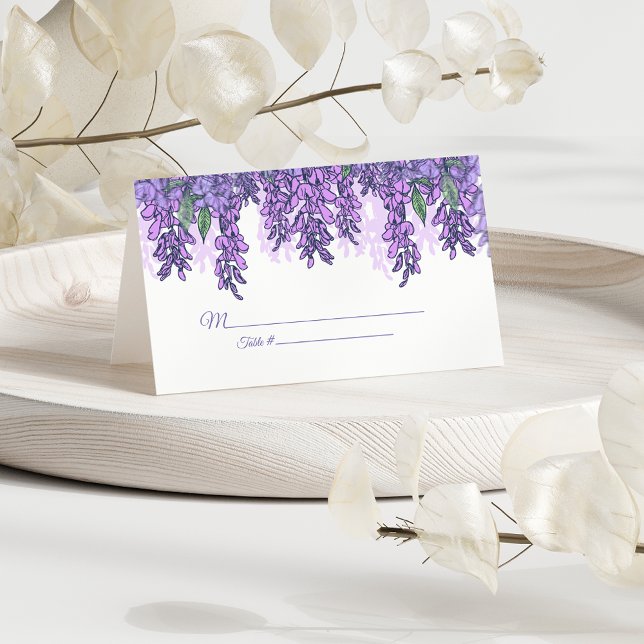 Carte De Placement Réception de mariage floral Wisteria Violet (Créateur téléchargé)