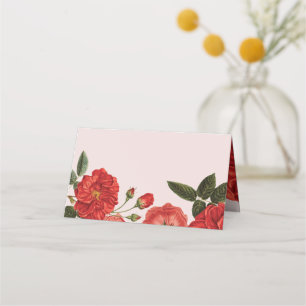 Carte De Placement RÉCEPTION DES MARIAGES Bouquet floral aux roses ro