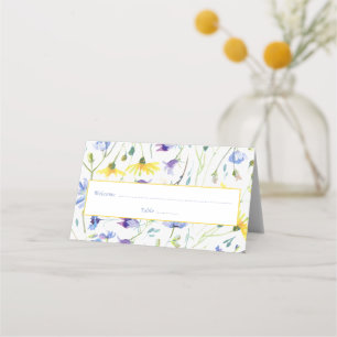 Carte De Placement Réception Fleur sauvage aquarelle