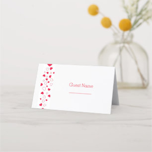 Carte De Placement Red Hearts Valentines Day Mariage Carte Place