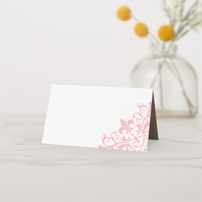Carte De Placement Regency rose Fleur de Lis Mariage (Devant)