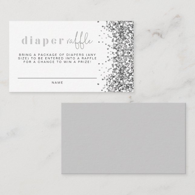 Carte De Placement REGINA Silver Parties scintillant Sequins Diaper C (Devant / Derrière)