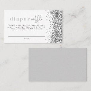 Carte De Placement REGINA Silver Parties scintillant Sequins Diaper C