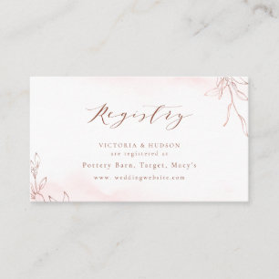 Carte De Placement Registre de la mariée de l'écusson botanique rose