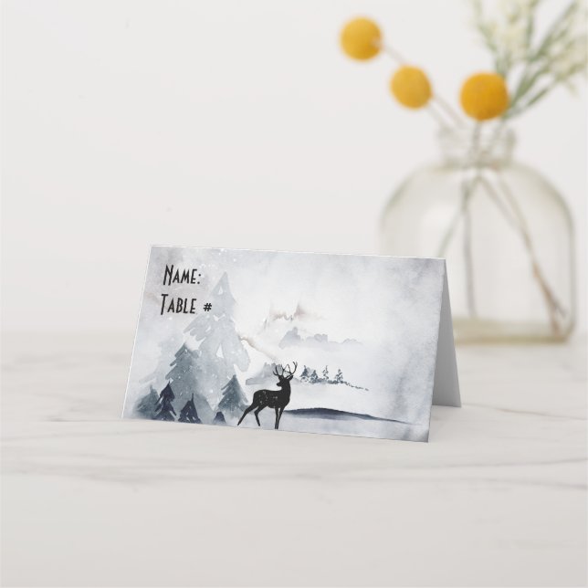 Carte De Placement Rennes dans l'Aquarelle gris sauvage Noël (Devant)