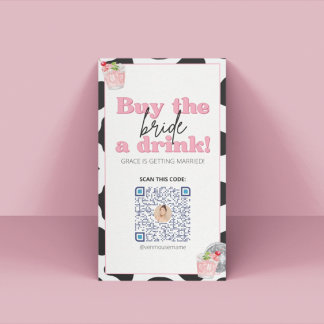 Carte De Placement Retro Bachelorette Venmo QR Code Card