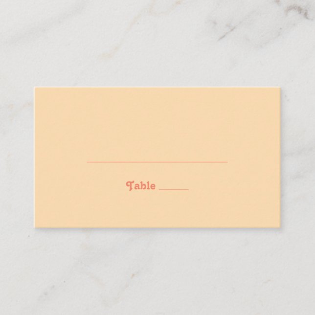 Carte De Placement Rétro moderne | Mariage plat de crème orange (Devant)