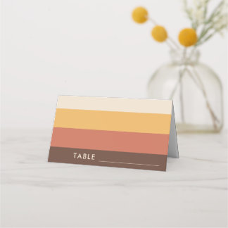 Carte De Placement Retro Stripes Seventies Crème Beige 60s les années