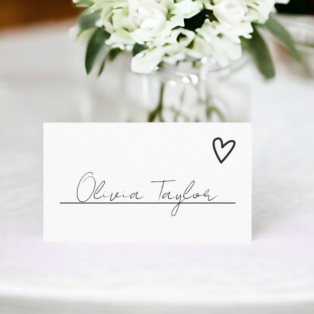 Carte De Placement Rien de Fantastique Juste l'Amour Mariage Minimali (Nothing Fancy Just Love Minimalist Wedding Place Cards from Ricaso. Easy for you to handwrite names)