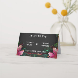Carte De Placement Romance florissante : Un thème Mariage floral