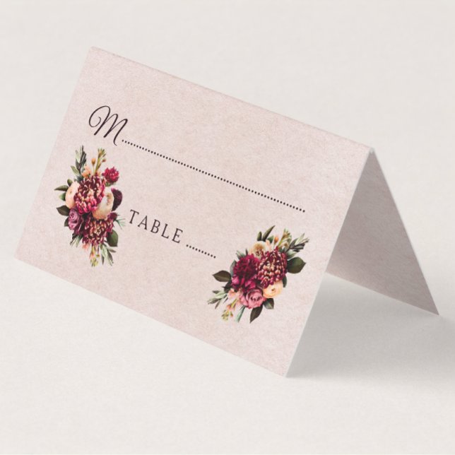 Carte De Placement Rose Blush (Créateur téléchargé)
