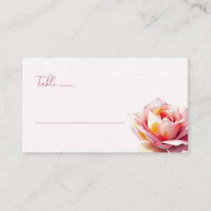 Carte De Placement Rose en aquarelle rose sereine