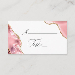 Carte De Placement Rose Gold Parties scintillant noir Script Mariage 