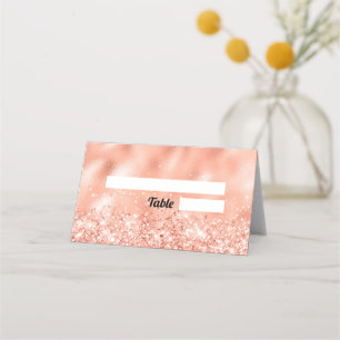 Carte De Placement Rose Gold Parties scintillant Sweet 16 Place Card
