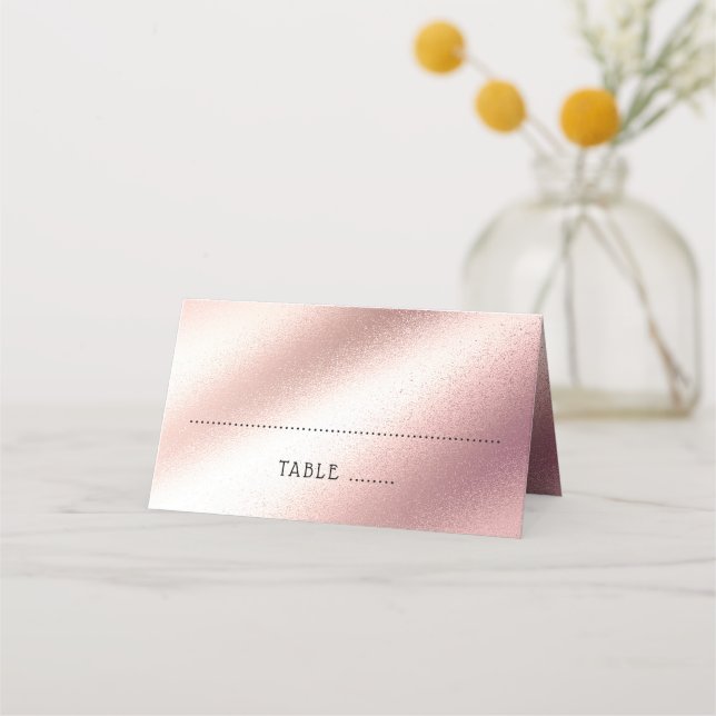 Carte De Placement Rose Parties scintillant or élégant Mariage rose d (Devant)