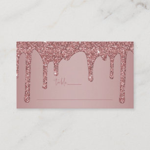 Carte De Placement Rose Parties scintillant or  gouttes Quinceanera
