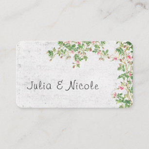 Carte De Placement Rose Rose Vieux Mur Vintage Style Mariage Journal
