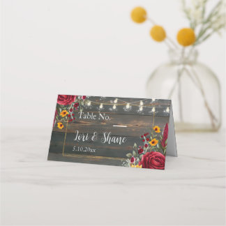 Carte De Placement Rose rustique et Mariage Aster