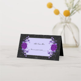 Carte De Placement Rose violet Floral Spiderweb Mariage de automne Ta
