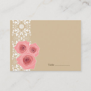 Carte De Placement Roses Roses Roses Roses Roses Damas Dentelle Chic 