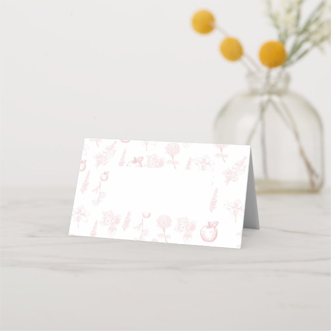 Carte De Placement Rosh Hashana Toile rose Apple Carte Place (Devant)