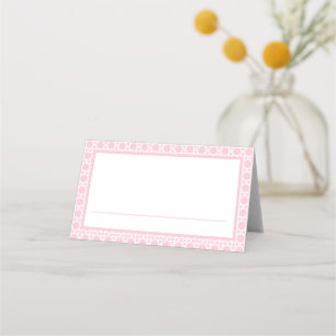 Carte De Placement Rotin rose et blanc de Palm Beach