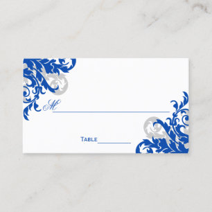 Carte De Placement Royal Blue et Argent Flourdissant